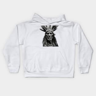 Ayahuasca And the Old Shaman Black and White Kids Hoodie